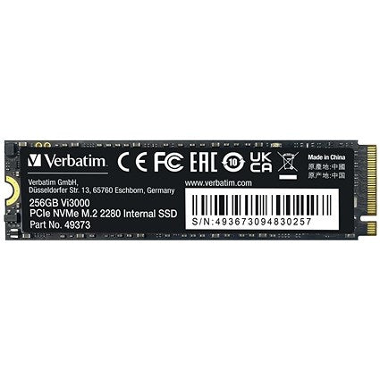 Verbatim Vi3000 M.2 PCIe NVMe Solid State Drive, 256GB