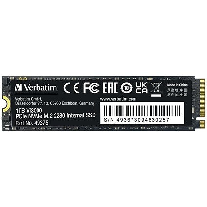 Verbatim Vi3000 M.2 PCIe NVMe Solid State Drive, 1TB