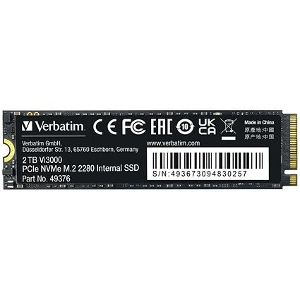 Verbatim Vi3000 M.2 PCIe NVMe Solid State Drive, 2TB