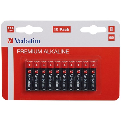Verbatim AAA Alkaline Batteries, Pack of 10