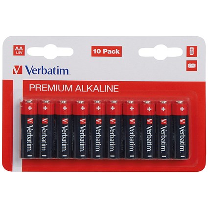 Verbatim AA Alkaline Batteries, Pack of 10