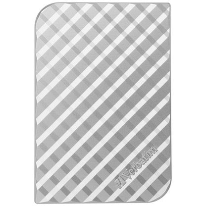 Verbatim Store 'n' Go USB 3.0 Portable Hard Drive, 1TB, Silver Chequers