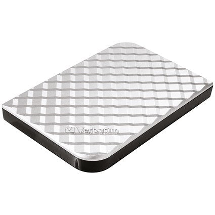 Verbatim Store 'n' Go USB 3.0 Portable Hard Drive, 2TB, Silver Chequers