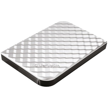 Verbatim Store 'n' Go USB 3.0 Portable Hard Drive, 2TB, Silver Chequers
