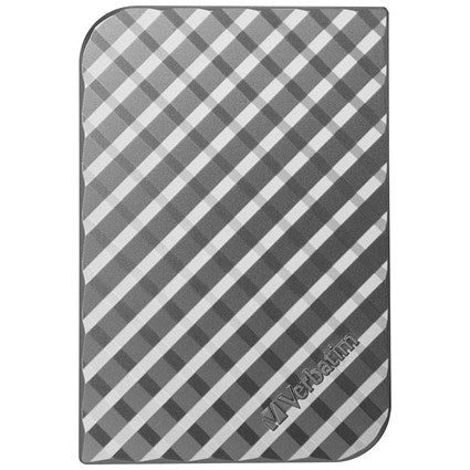 Verbatim Store 'n' Go USB 3.0 Portable Hard Drive, 2TB, Silver Chequers