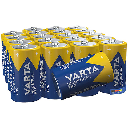 Varta Industrial Pro D Alkaline Batteries, Pack of 20