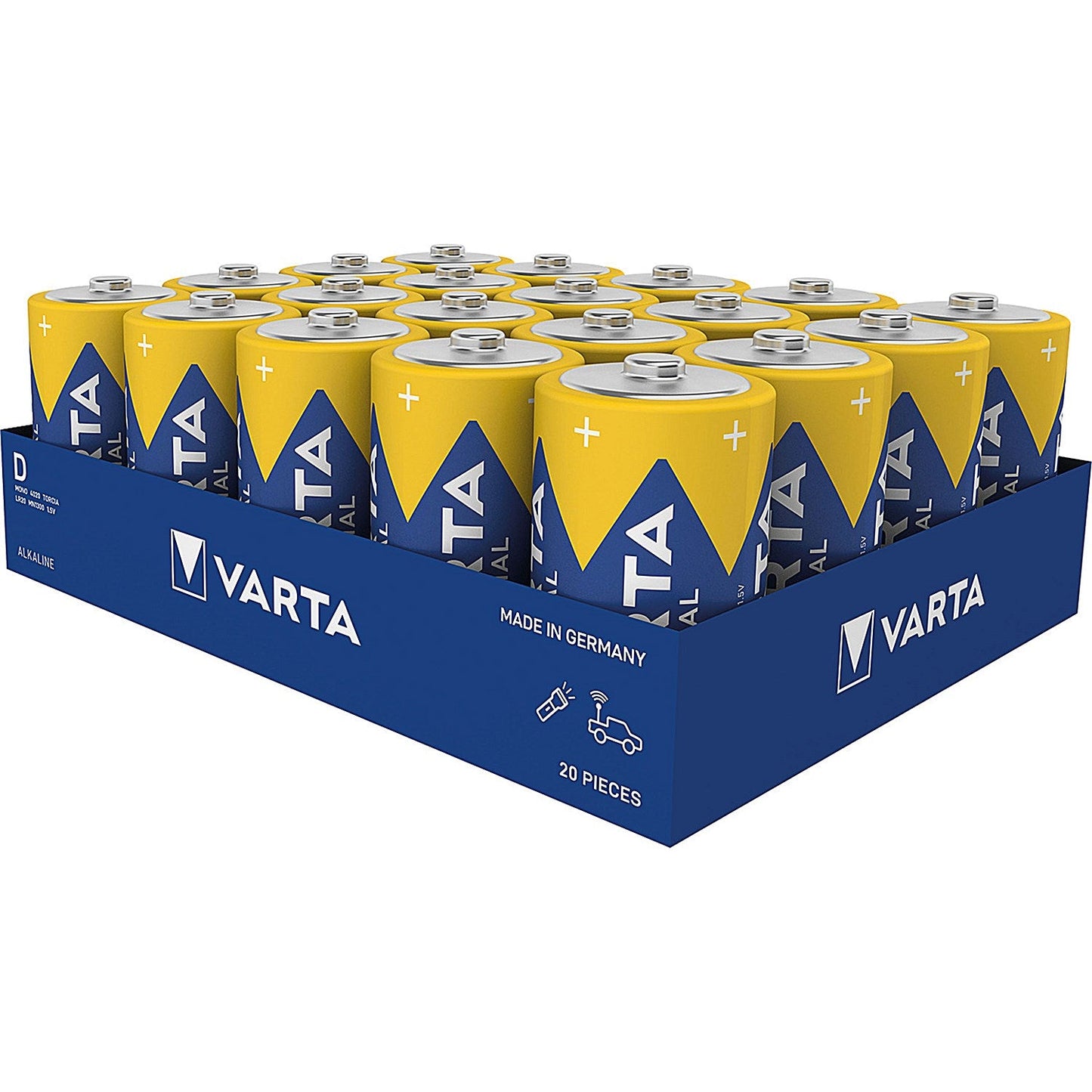 Varta Industrial Pro D Alkaline Batteries, Pack of 20