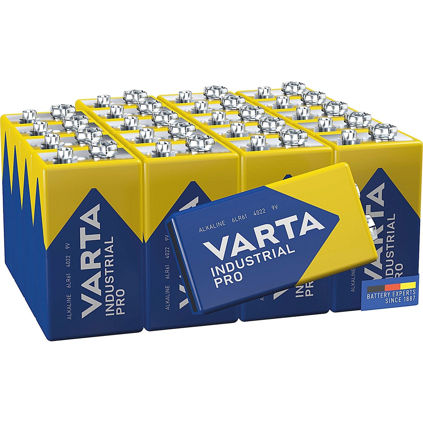 Varta Industrial Pro 9V Alkaline Batteries, Pack of 20
