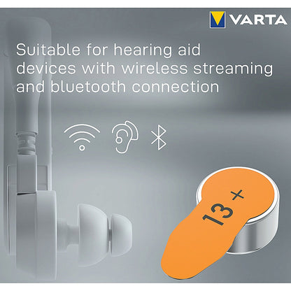 Varta Size 13 Hearing Aid Batteries, Pack of 6