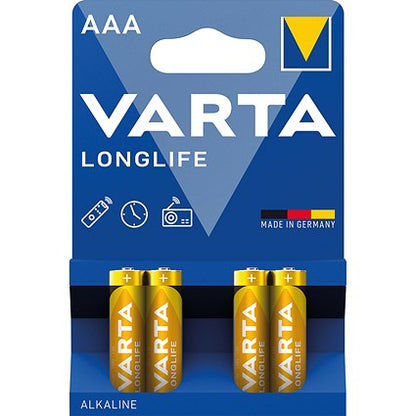 Varta Longlife AAA Alkaline Batteries, Pack of 4