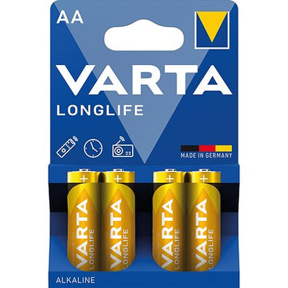 Varta Longlife AA Alkaline Batteries, Pack of 4
