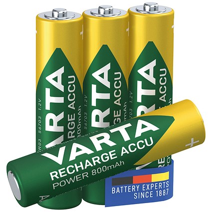 Varta Rechargeable AAA Batteries, Pack of 4