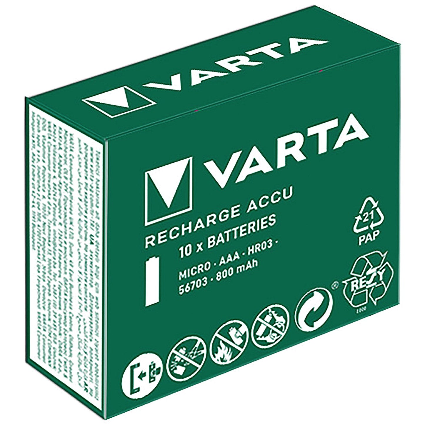 Varta AAA Rechargeable Batteries, Pack of 10