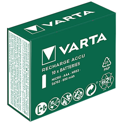 Varta AAA Rechargeable Batteries, Pack of 10
