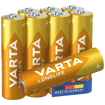 Varta Longlife AA Alkaline Batteries, Pack of 8