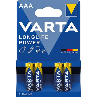 Varta Longlife Power AAA Alkaline Batteries, Pack of 4