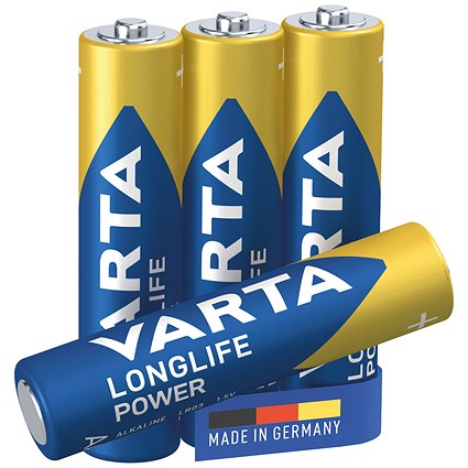 Varta Longlife Power AAA Alkaline Batteries, Pack of 4