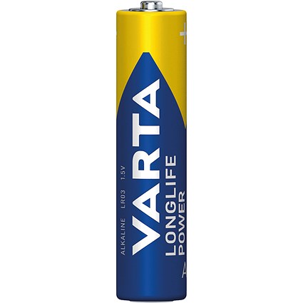 Varta Longlife Power AAA Alkaline Batteries, Pack of 4