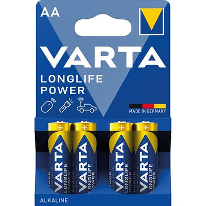 Varta Longlife Power AA Alkaline Batteries, Pack of 4
