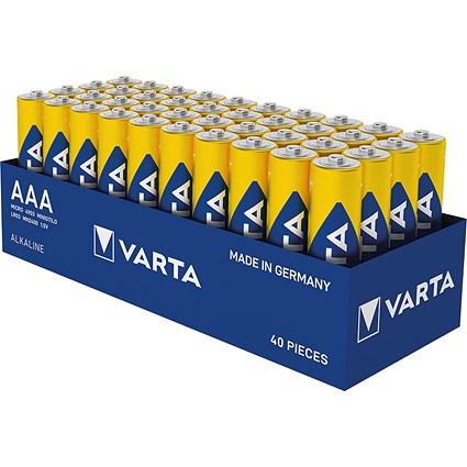 Varta Longlife Power AAA Alkaline Batteries, Pack of 40