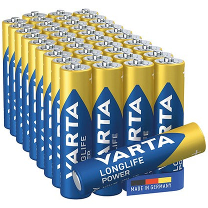 Varta Longlife Power AAA Alkaline Batteries, Pack of 40