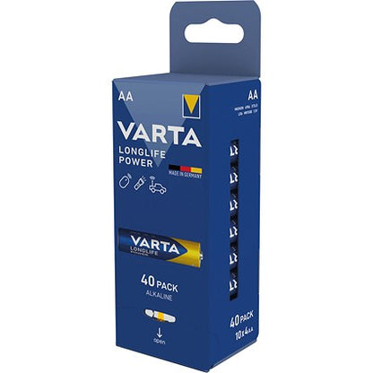 Varta Longlife Power AA Alkaline Batteries, Pack of 40