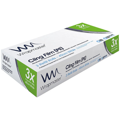 Wrapmaster 4500 Cling Film Roll Refill, 45cm x 300m, Pack of 3