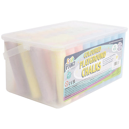 Craft Planet Coloured Playground Chalk, Tub of 52