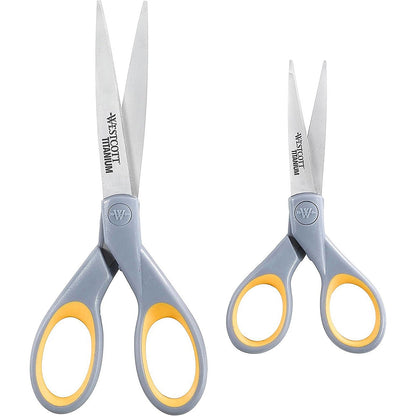 Westcott Titanium Twin Pack Scissors, 130/180mm
