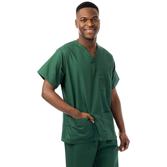 434NPH Unisex Smart Scrub Top, Bottle Green, Size XL Easy2Order : WIS00210