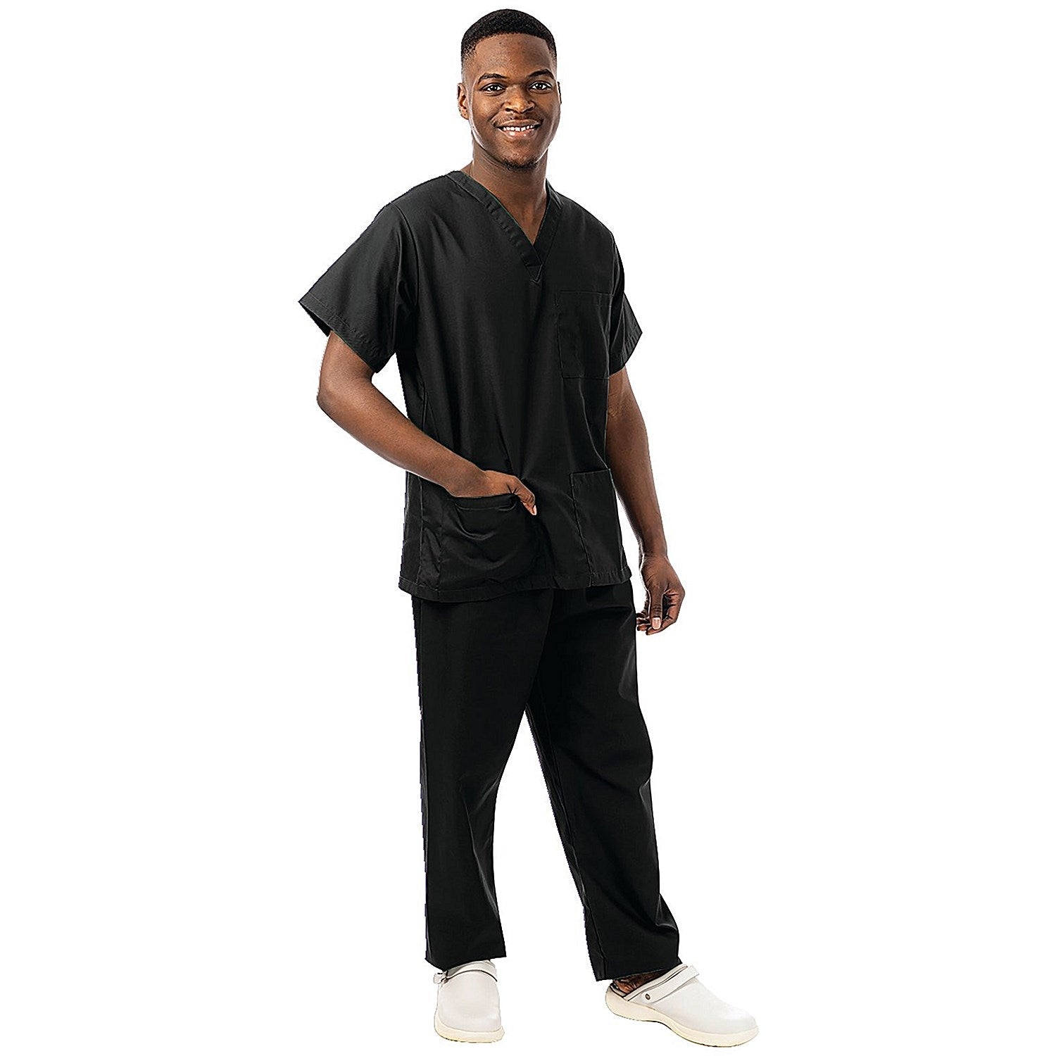 434NPH Unisex Smart Scrub Top, Black, Size Large Easy2Order : WIS00220
