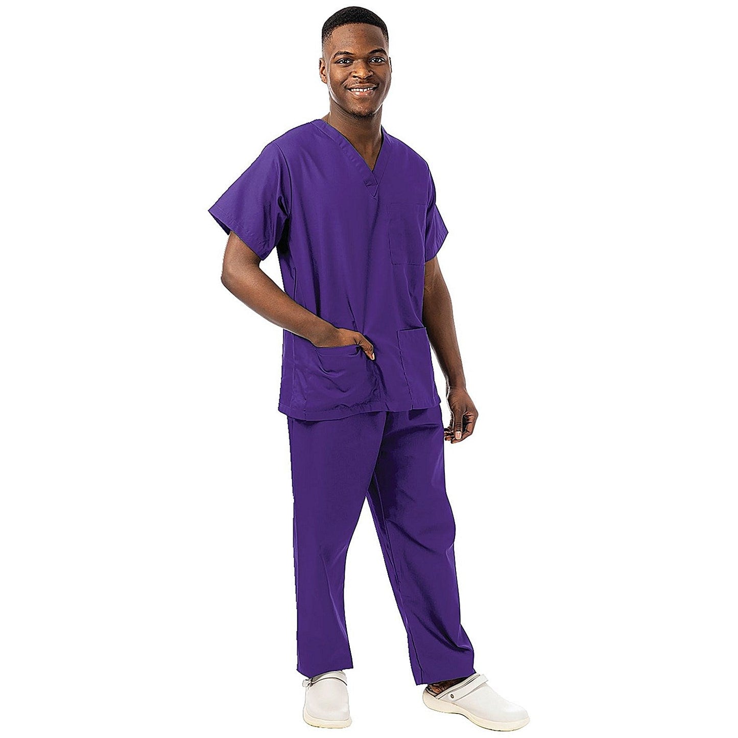 434NPH Unisex Smart Scrub Top, Purple, Size Large Easy2Order : WIS00342