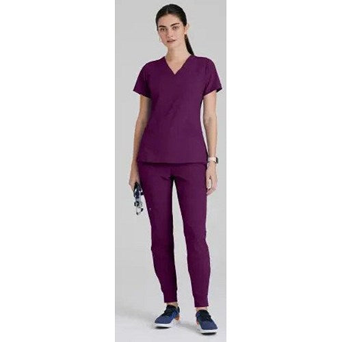 Barco One Pulse Scrub Top, Wine Red, XL