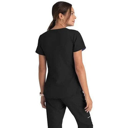 Skechers SK101 Breeze Female Scrub Top, Black, Size Medium