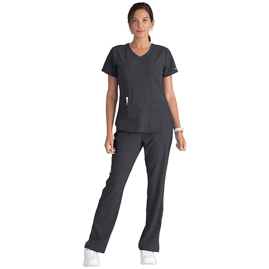 Skechers SK101 Breeze Female Scrub Top, Pewter, Size XS