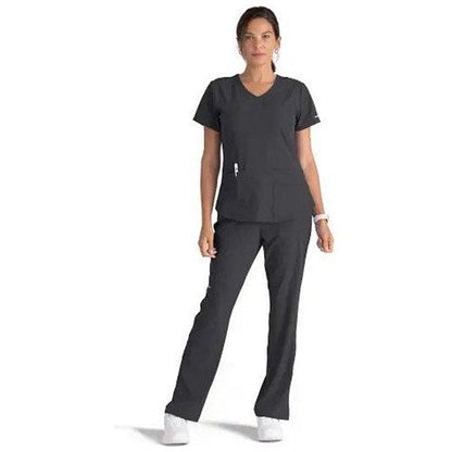 Skechers SK101 Breeze Female Scrub Top, Pewter, Size XS