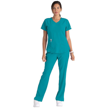 Skechers SK101 Breeze Female Scrub Top, Teal, Size Large