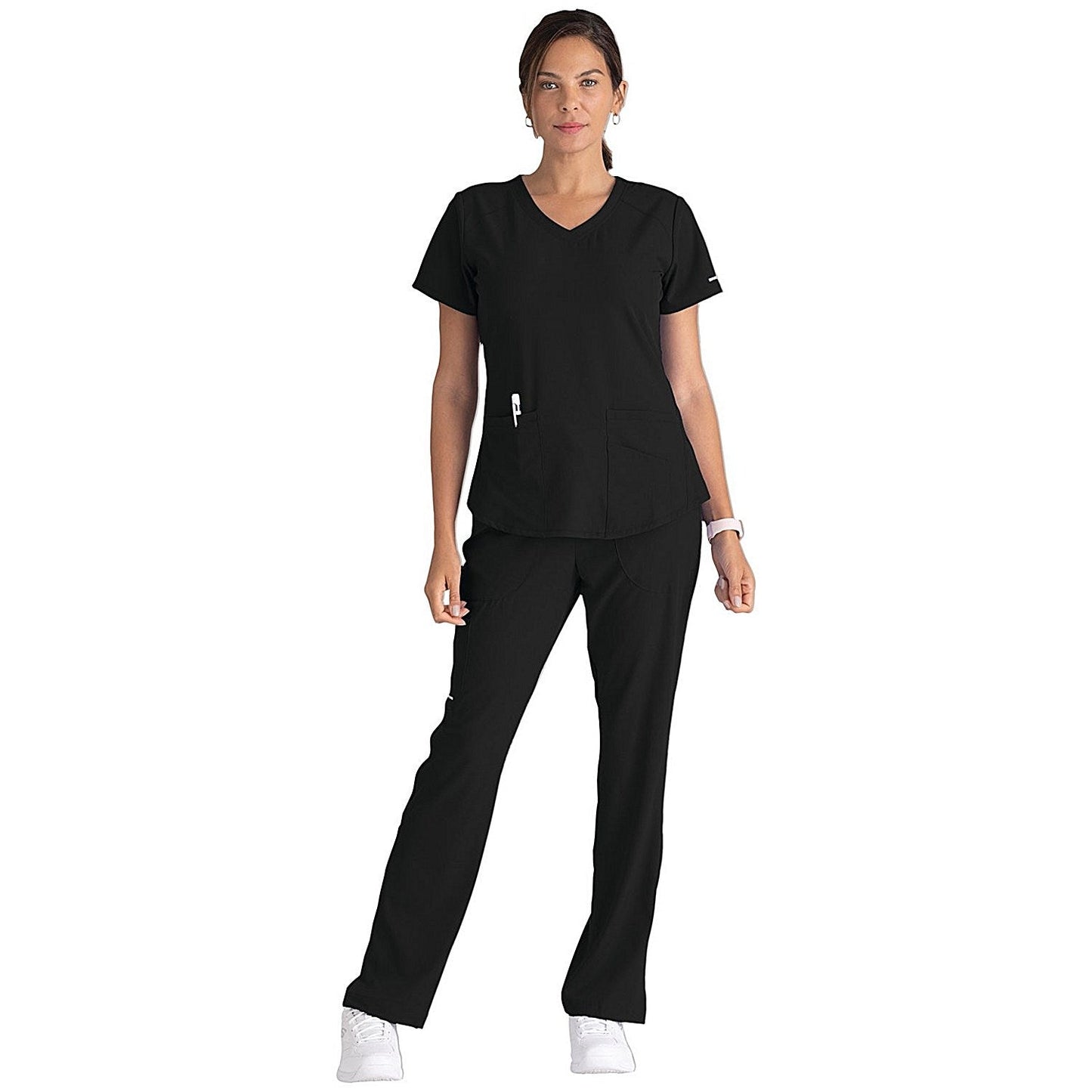 Skechers SK101 Breeze Female Scrub Top, Black, Size 2XL