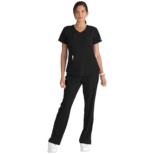 Skechers SK101 Breeze Female Scrub Top, Black, Size 2XL