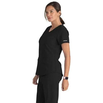 Skechers SK101 Breeze Female Scrub Top, Black, Size 4XL