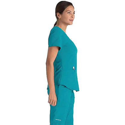 Skechers SK101 Breeze Female Scrub Top, Teal, Size 5XL