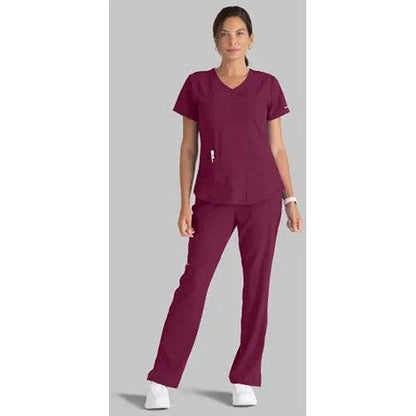 Skechers SK101 Breeze Female Scrub Top, Wine, Size 4XL