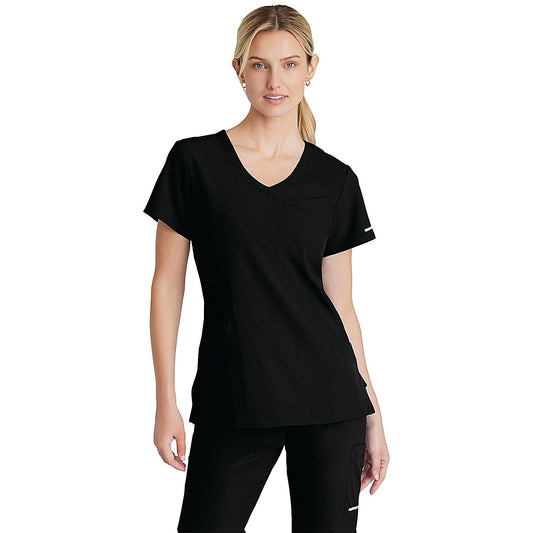 Skechers Female V Neck Scrub Top, Black, 2XS