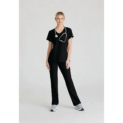 Skechers Female V Neck Scrub Top, Black, 2XS
