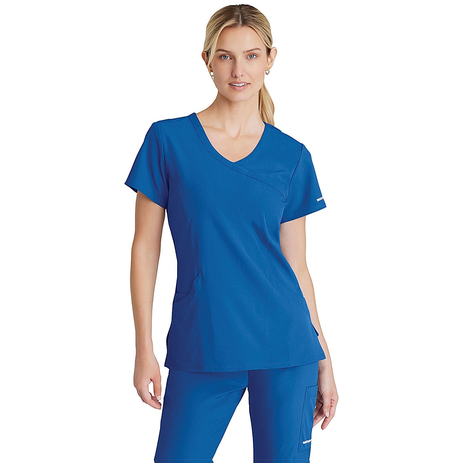 Skechers Female V Neck Scrub Top, Royal Blue, XL Easy2Order : WIS11631