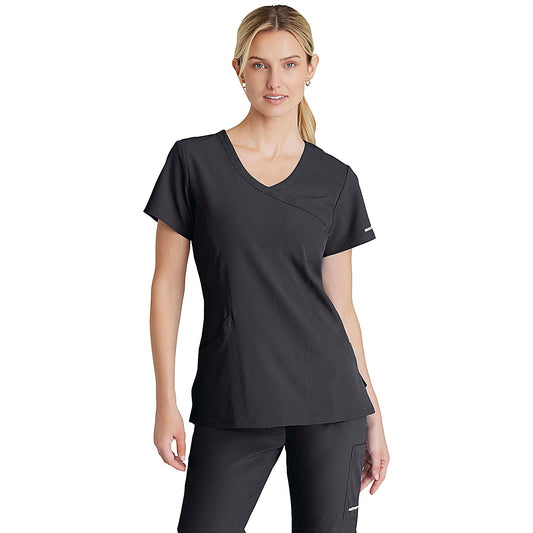 Skechers Female V Neck Scrub Top, Pewter, XL