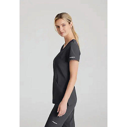 Skechers Female V Neck Scrub Top, Pewter, XL
