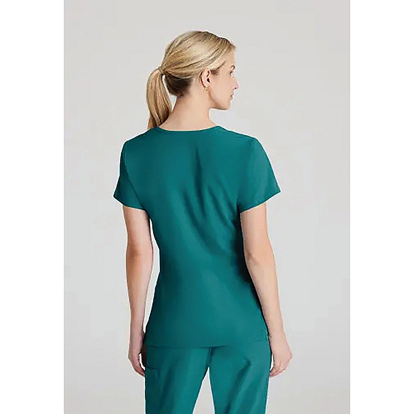 Skechers Female V Neck Scrub Top, Teal Blue, Large