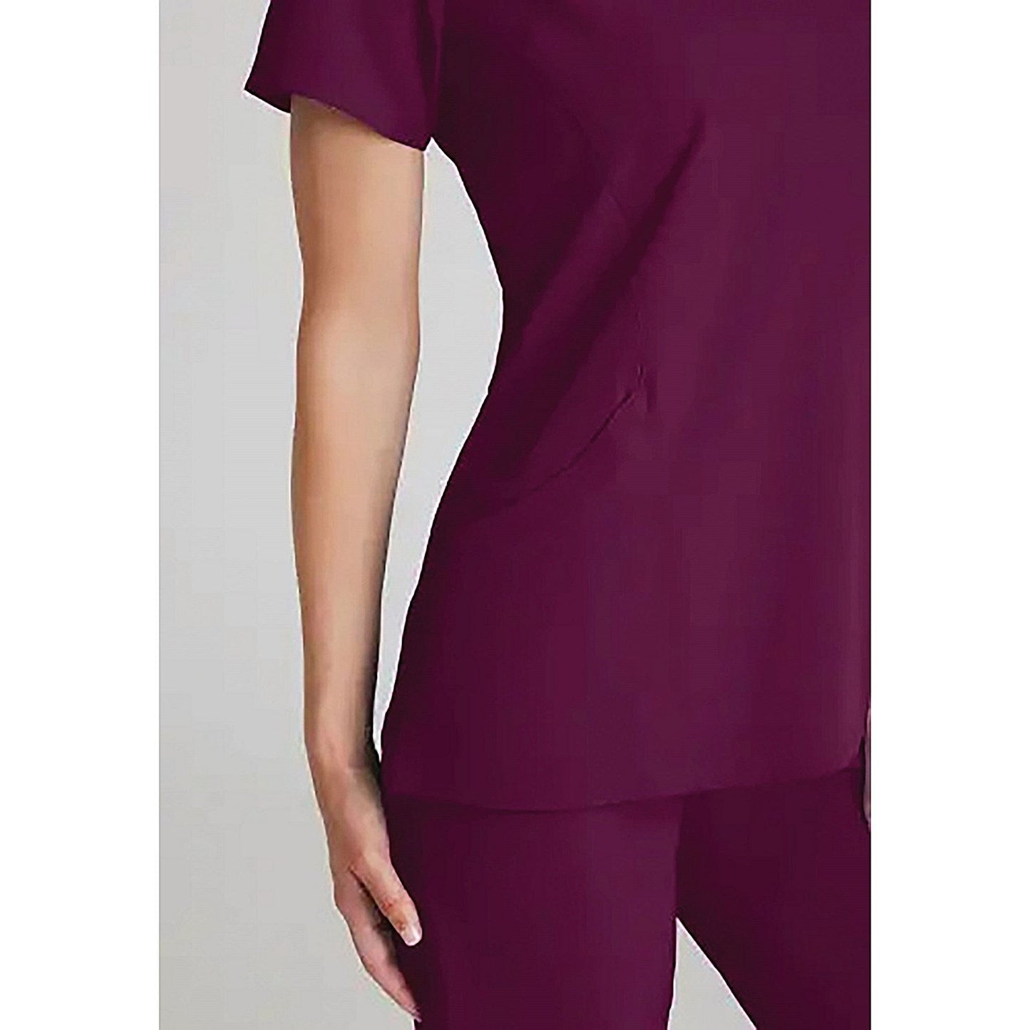Skechers Female V Neck Scrub Top, Wine, Small