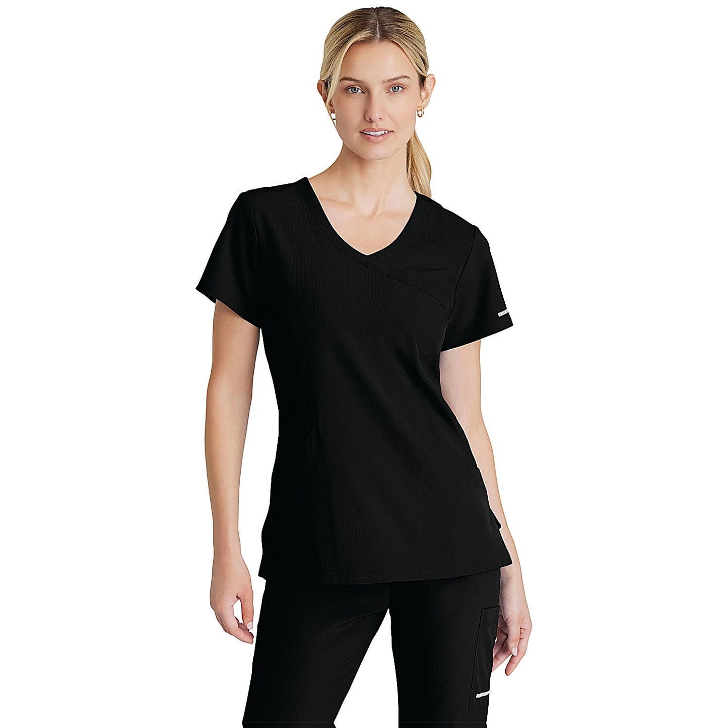 Skechers Female V Neck Scrub Top, Black, 2XL
